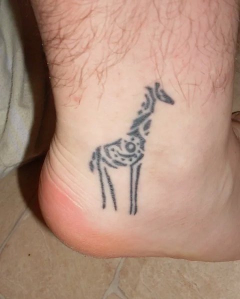 Derrick - Giraffe: real inked placement tattoo photo thumbnail