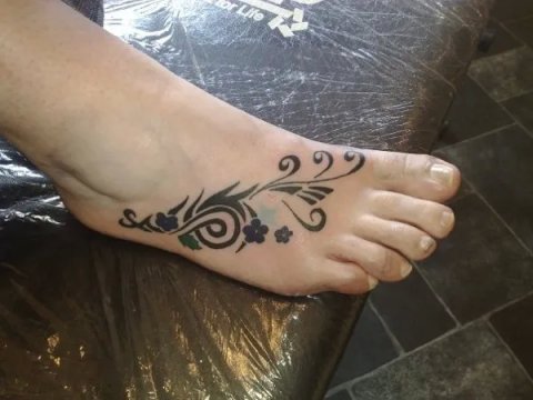 Emma - Floral: real inked placement tattoo photo thumbnail