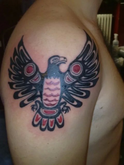 Evilzone - Haida eagle: real inked placement tattoo photo thumbnail