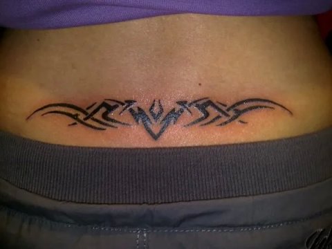 Evilzone - Lowerback tribal: real inked placement tattoo photo thumbnail