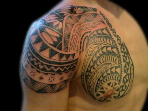 Evilzone - Polynesian styled piece: real inked placement tattoo photo thumbnail