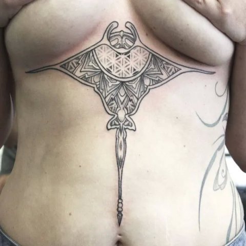 Guest - Geometry manta: real inked placement tattoo photo thumbnail