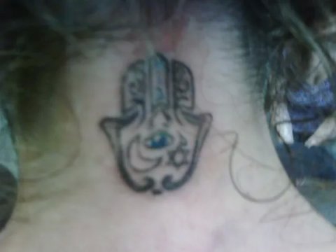 Kim - Hamsa: real inked placement tattoo photo thumbnail