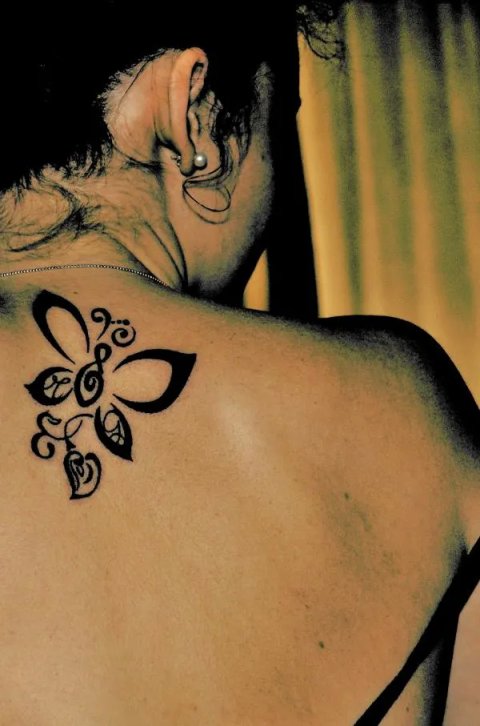 Letizia - Butterfly letters: real inked placement tattoo photo thumbnail