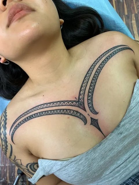Lio - breast piece: real inked placement tattoo photo thumbnail