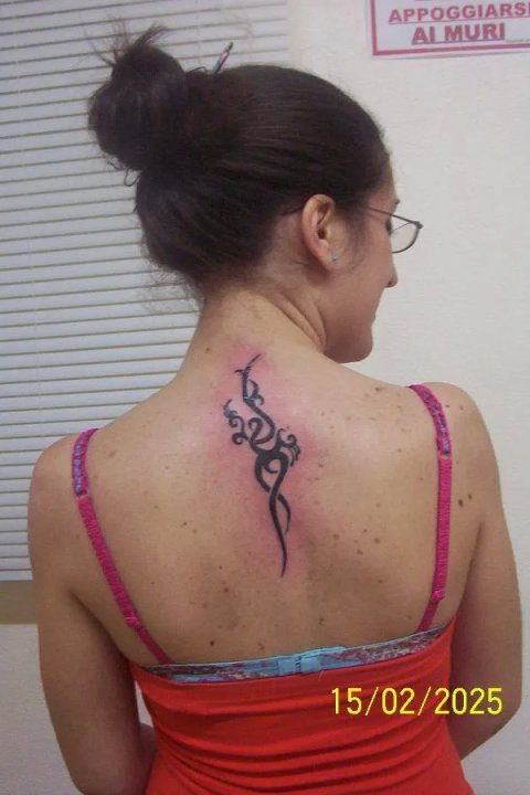 Lorena - Tribal: real inked placement tattoo photo thumbnail