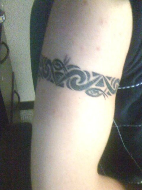 Marc - Maori armband: real inked placement tattoo photo thumbnail