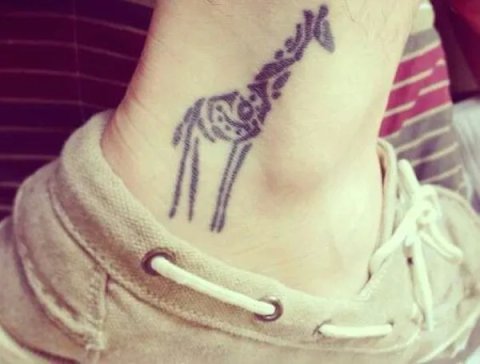 Mariah - Giraffe: real inked placement tattoo photo thumbnail