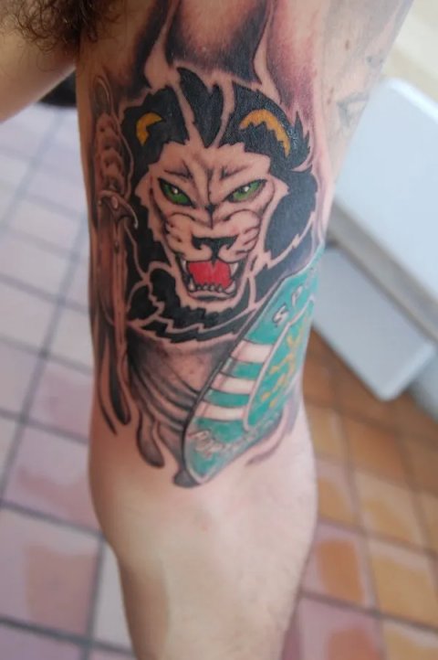 Mario - Sporting Portugal: real inked placement tattoo photo thumbnail