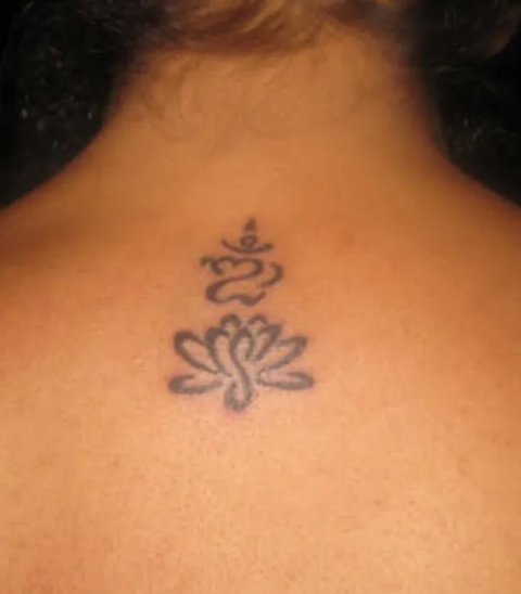 Mili - Lotus and Aum: real inked placement tattoo photo thumbnail