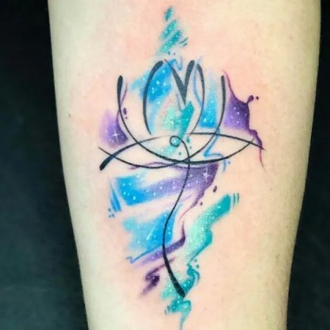 Natalia - M lotus: real inked placement tattoo photo thumbnail