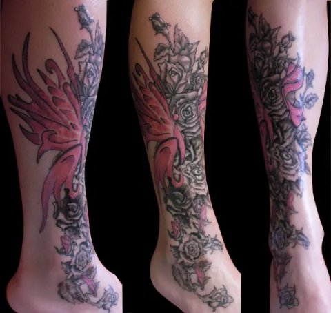 Chiara - Roses and butterflies: real inked placement tattoo photo thumbnail