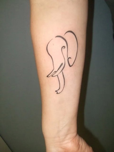 Petra - J elephant: real inked placement tattoo photo thumbnail