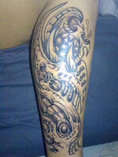 Red - Biomech: real inked placement tattoo photo thumbnail