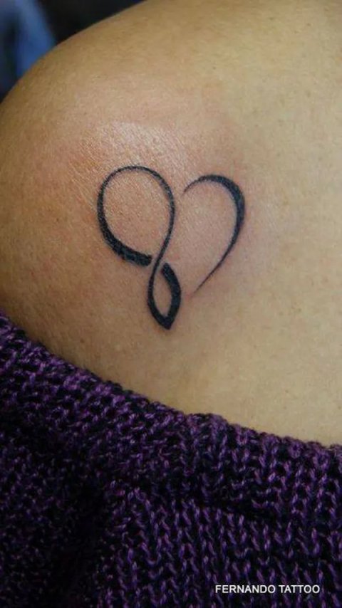 Sara - Infinity heart: real inked placement tattoo photo thumbnail