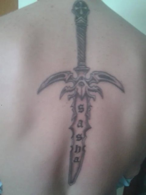 Sergio - sword: real inked placement tattoo photo thumbnail