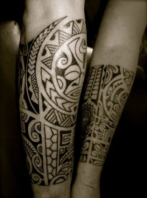 Tanne - Polynesian pieces: real inked placement tattoo photo thumbnail