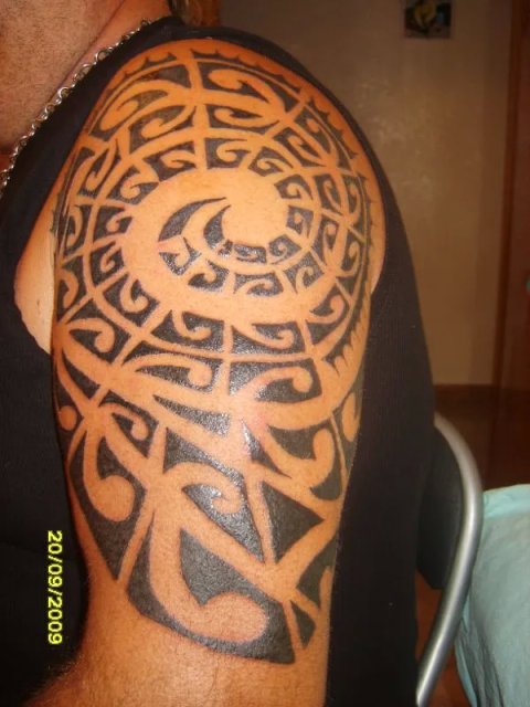 Tattoo H2O - Maori spiral: real inked placement tattoo photo thumbnail