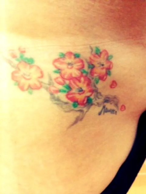Teresa - Cherry blossoms: real inked placement tattoo photo thumbnail