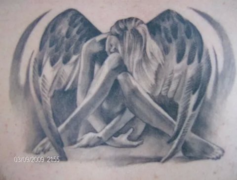 Tom - Weeping angel: real inked placement tattoo photo thumbnail
