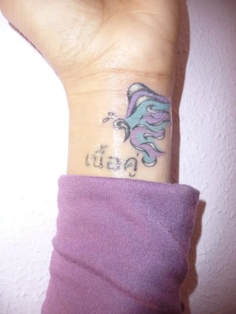 Valerie - Butterfly: real inked placement tattoo photo thumbnail