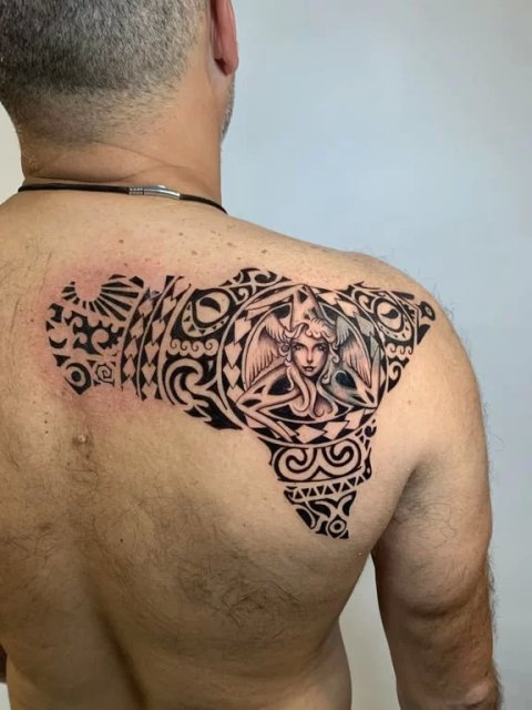 Nicola - Polynesian Sicily: inked placement tattoo photo thumbnail
