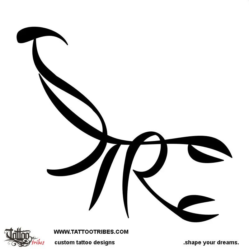 Scorpion J R T Scorpion Lettering Original Tribal Tattoo Design