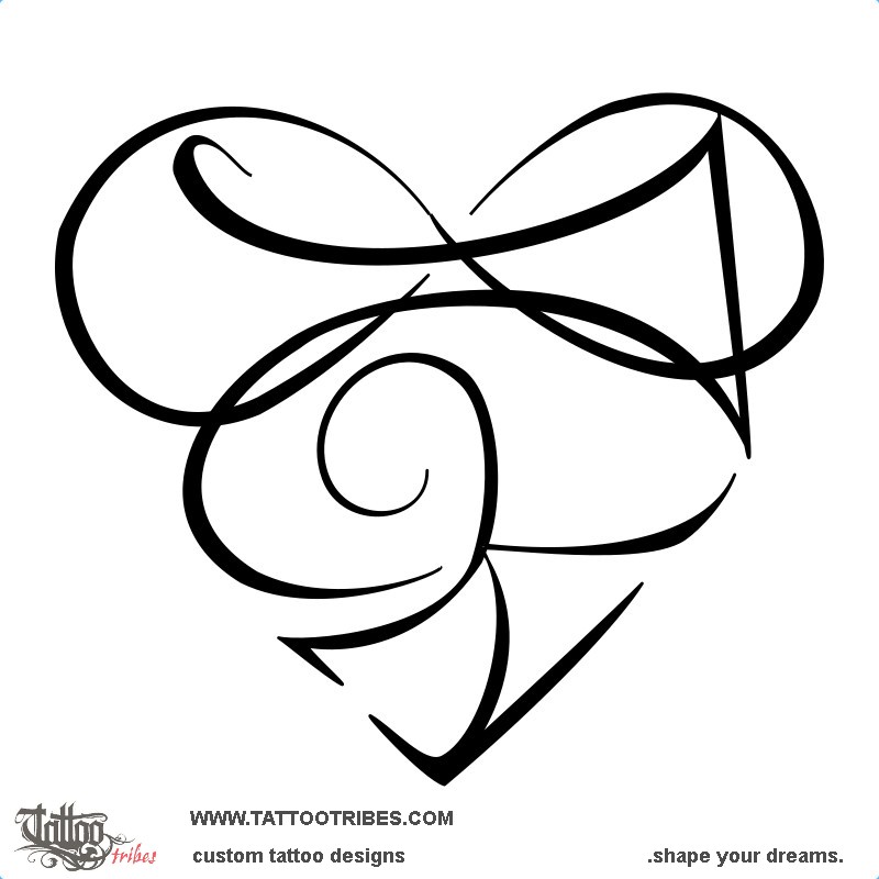 Tattoo Of J K Heart Memory Tattoo Custom Tattoo Designs On 