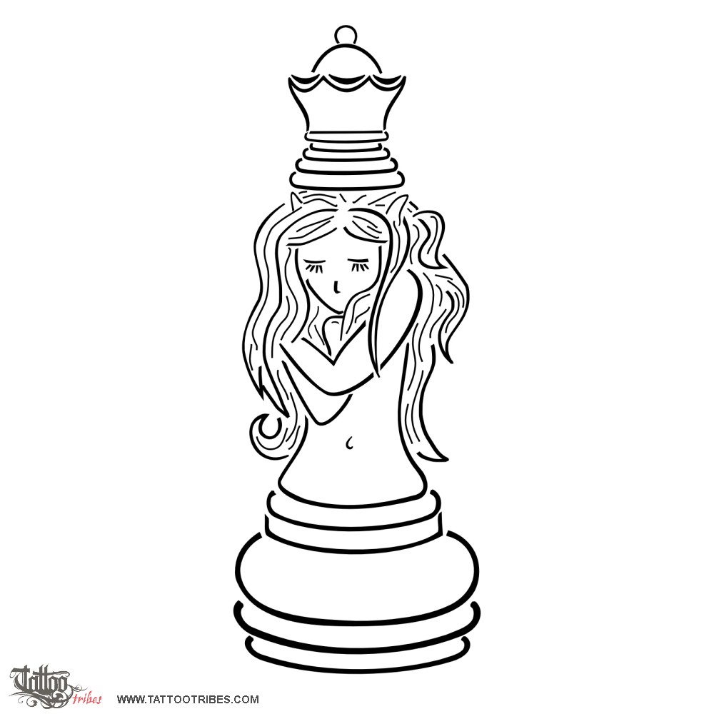 Chess piece tattoo, Chess tattoo, Queen tattoo