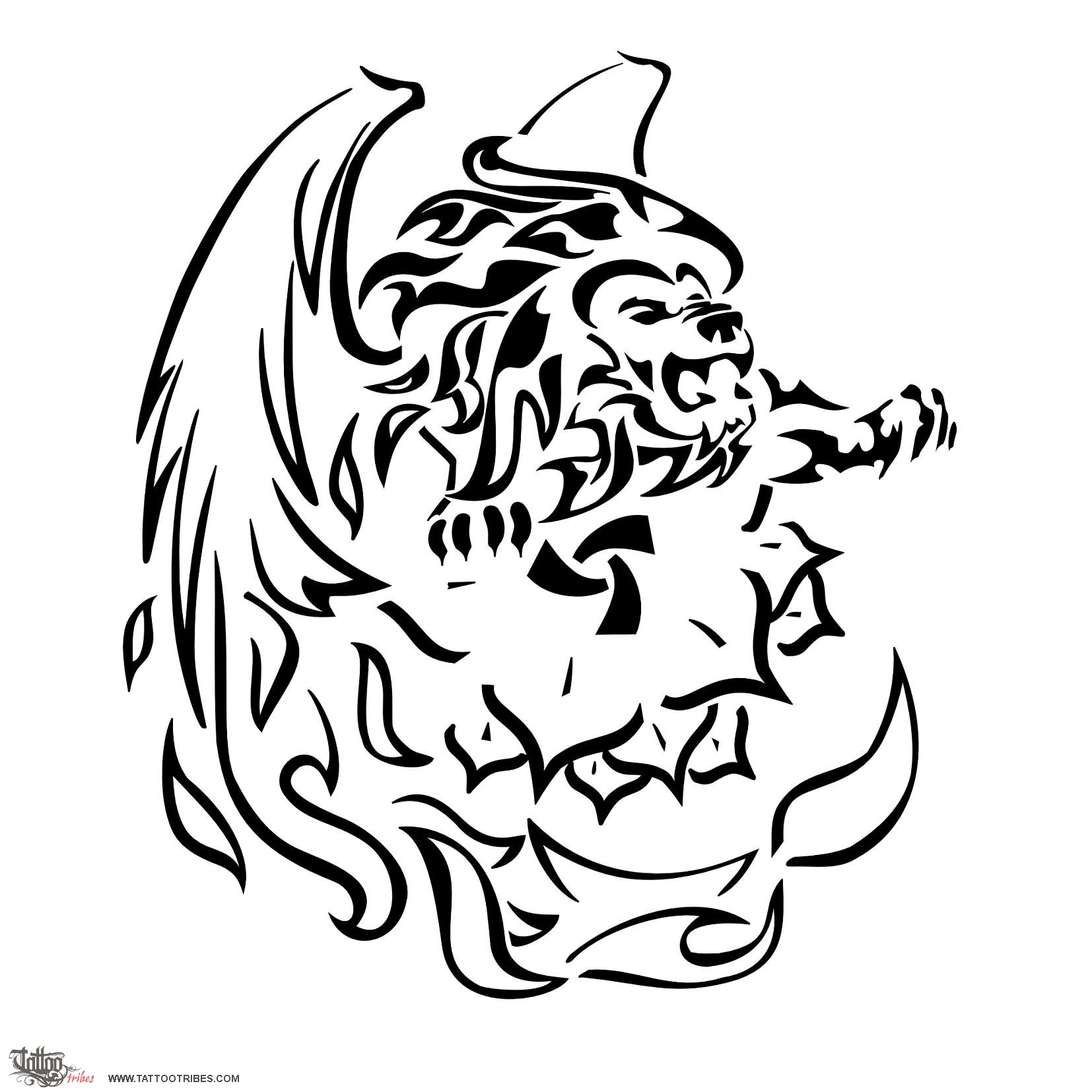 Tattoo of Fire lion, Perfect strength tattoo - custom tattoo designs on TattooTribes.com