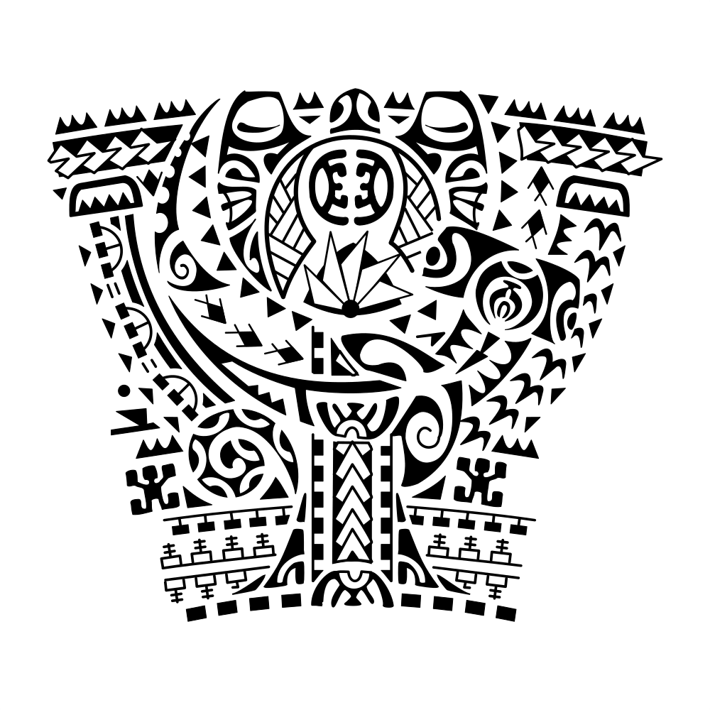 Huaa Family Lineage Band Turtle Original Polynesian Tattoo Design