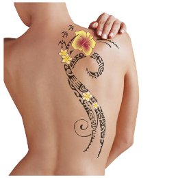 Floral back tattoo