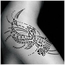 Hammerhead shark and waves tattoo