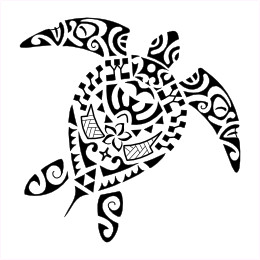 Polynesian turtle family tattoo