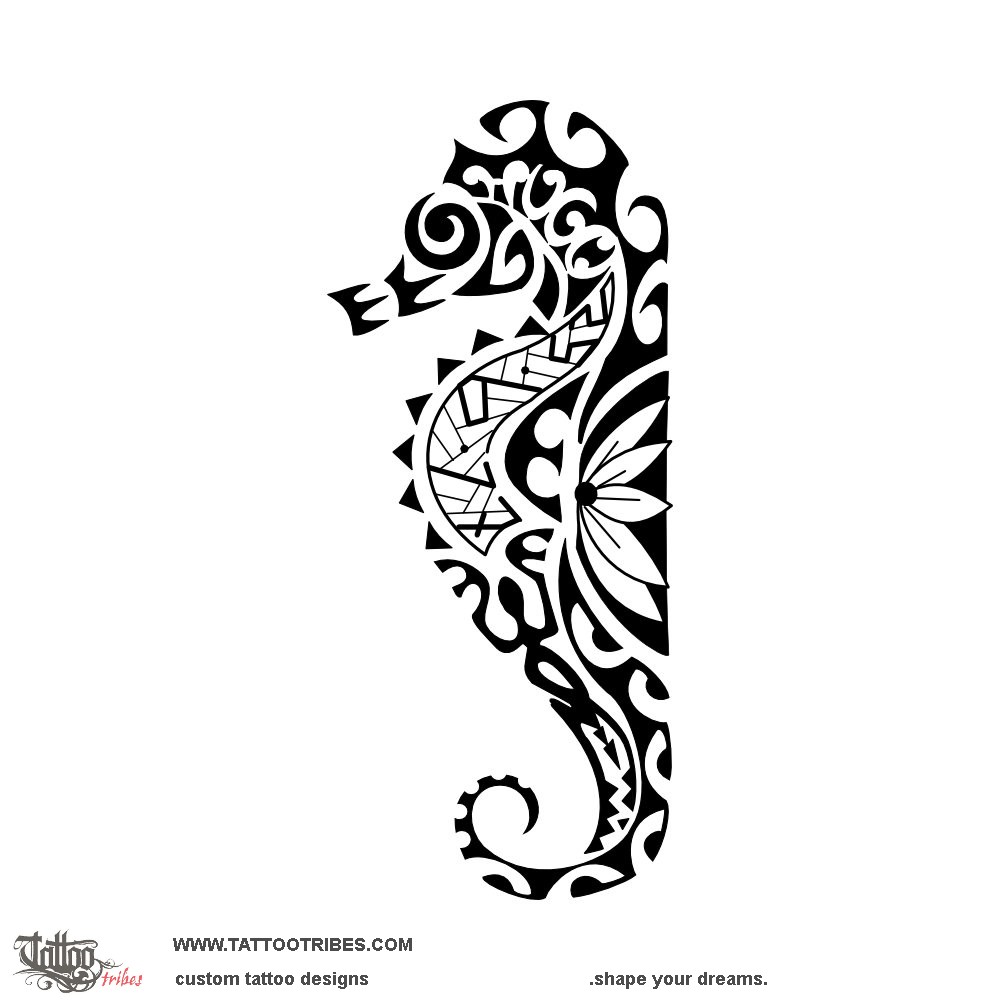 Tattoo of Kiore moana, Seahorse tattoo - custom tattoo designs on Tattoo of Kiore moana, Seahorse tattoo - custom tattoo designs on