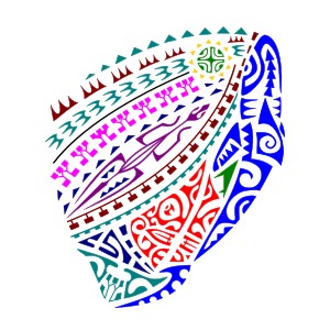 Polynesian balance thigh tattoo