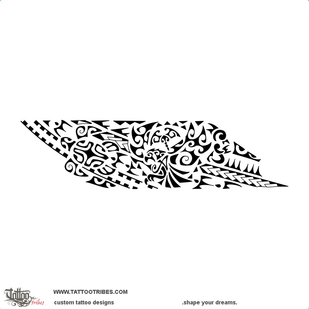 Guerriero Equilibrio Aquila Tartaruga Original Polynesian Tattoo Design