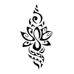 S+E lotus (Rebirth) lotus flower original Polynesian tattoo design