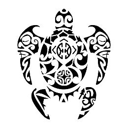 Polynesian turtle tattoo