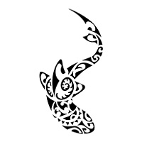 Polynesian shark tattoo