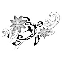 Swimming turtle feminine tattoo