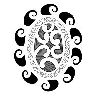 Oval sun maori tattoo