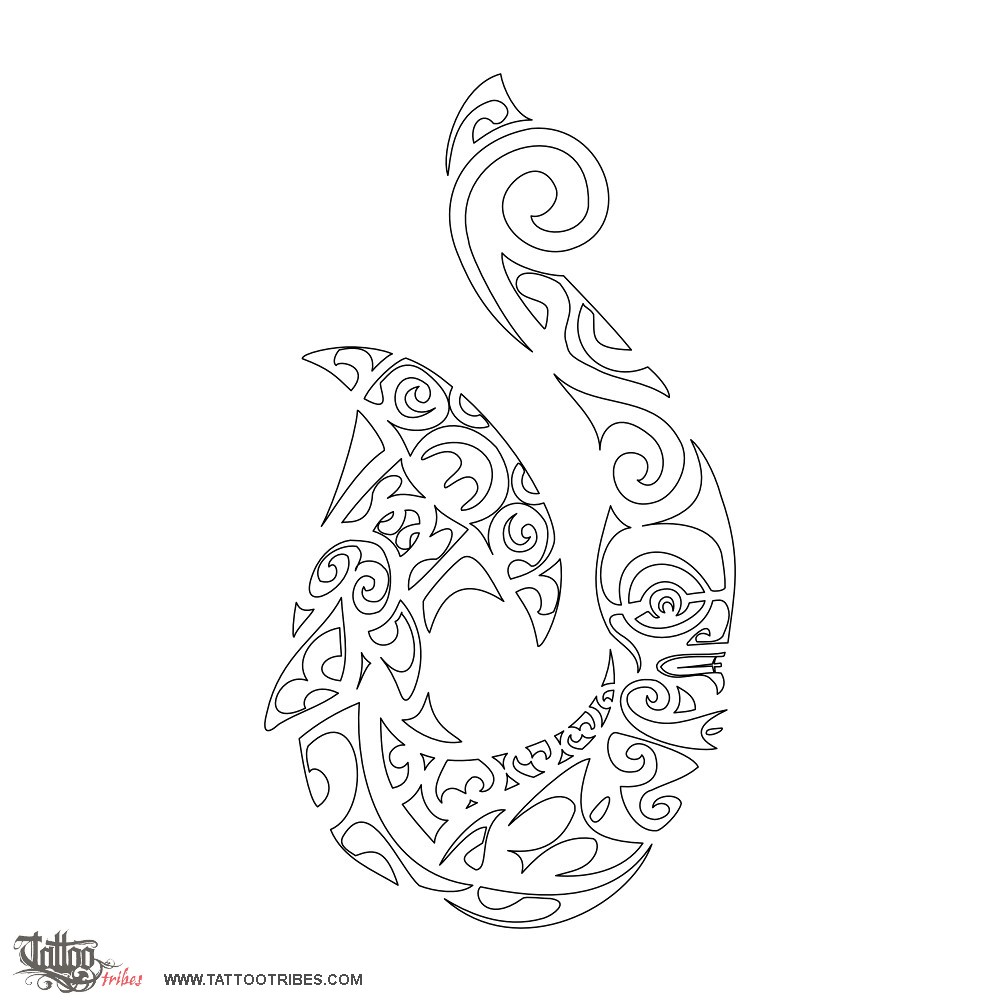 Fish hook (Abundance) fish hook tiki original Polynesian tattoo design