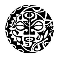 Maori sund and moon unity tattoo