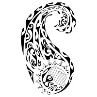 Polynesian styled surf tattoo