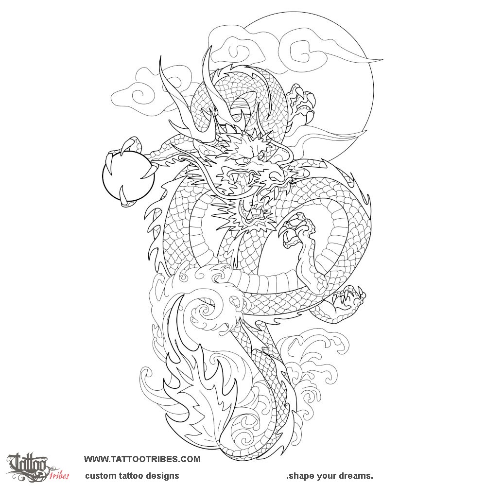 Tribal Dragon Head Logo Tattoo Design Animal Stencil Vector Illustration  19015661 Vector Art at Vecteezy