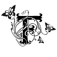 Floral F and butterflies tattoo