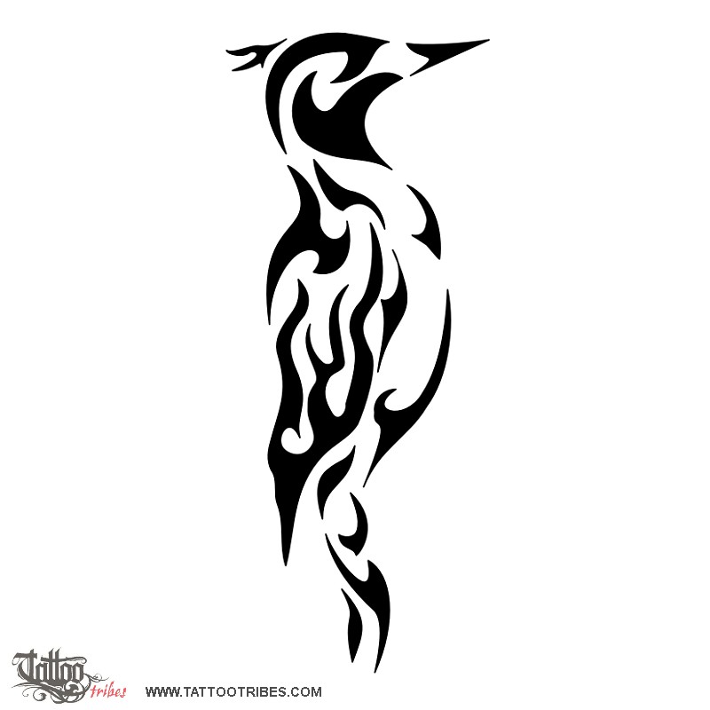 Tattoo of Fire woodpecker, Resourcefulness tattoo - custom tattoo designs on TattooTribes.com