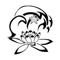 Wave star and lotus tattoo